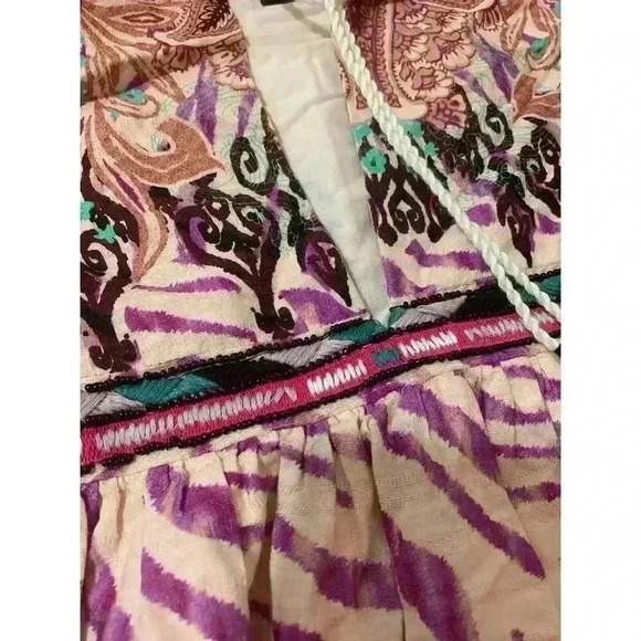 Inc Inter Concepts Luxe Boho Paisley Zebra‎ Tie-Waist Mini Dress Small TORN - Picture 11 of 16